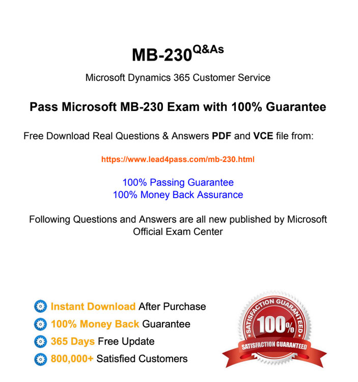 Lead4Pass MB-230 dumps pdf example image